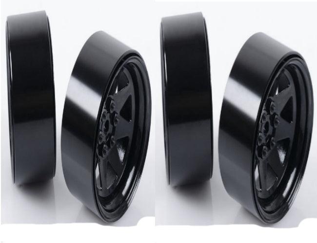 RC4WD Z-W0190 6 Lug Wagon 2.2 Stl Stamped Beadlock Wheels Black (4)