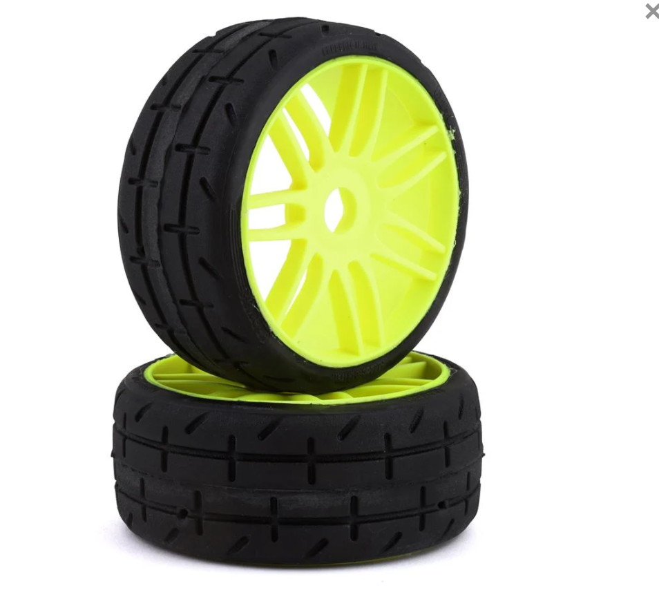 GRP GTY01-S7 Revo Belted Pre-Mounted 1/8 Buggy Tires (Yellow) (2) (S7) w/17mm He