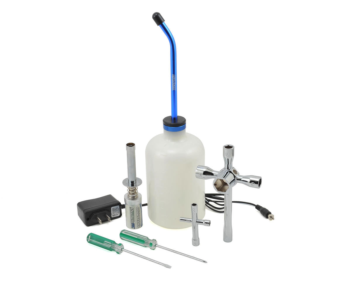ProTek PTK-7601 RC Nitro Kit de démarrage avec allumeur lumineux, bouteille de carburant, clés