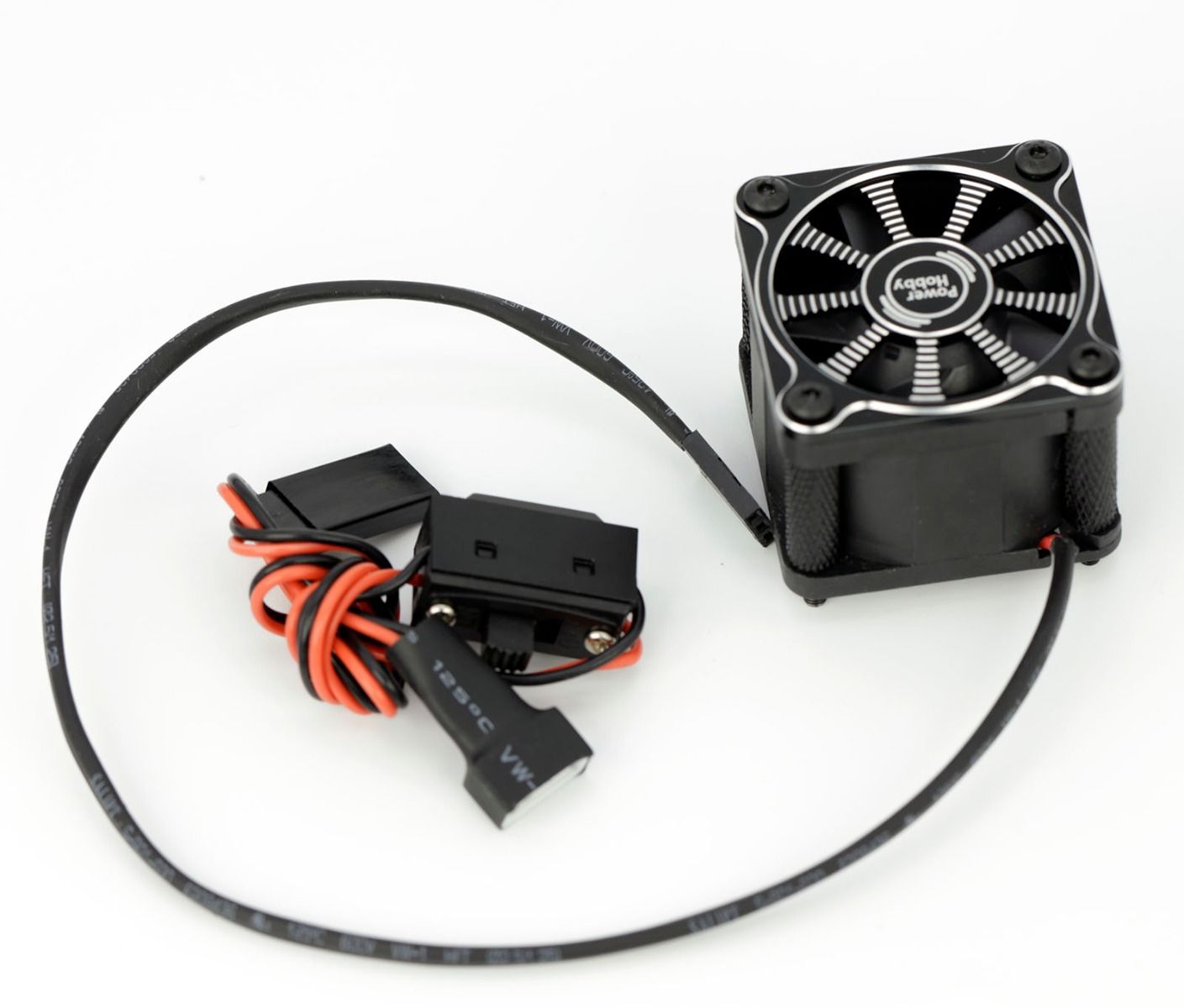 Powerhobby PHF118-Black Twister 1/10 1/8 Motor Aluminum High Speed Cooling Fan