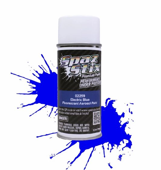 Spaz Stix 02259 Electric Blue Fluorescent Aerosol Paint, 3.5oz Can