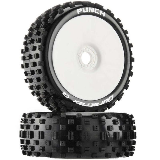 DURATRAX DTXC3600 Punch C2 Mounted Buggy Tires, White (2)