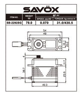 SAVOX SB-2292SG Monster Performance, servo sin escobillas, edición negra, 0,055 segundos