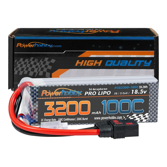 Batterie Lipo Powerhobby 5S 18.5V 3200MAH 100C avec prise QS8