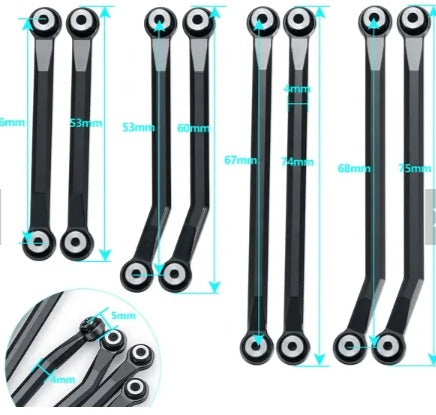 IRonManRc TRX4M Jeu de maillons de châssis en aluminium à dégagement élevé NOIR