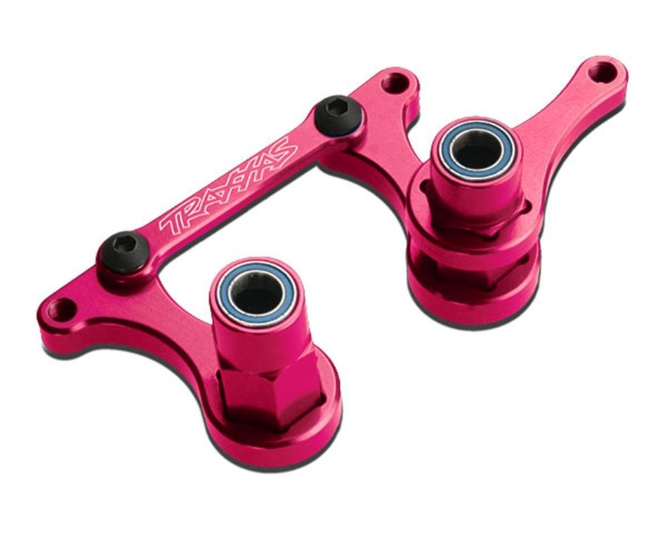 Traxxas 3743P Aluminum Steering Bellcrank Set w/Bearings (Pink)