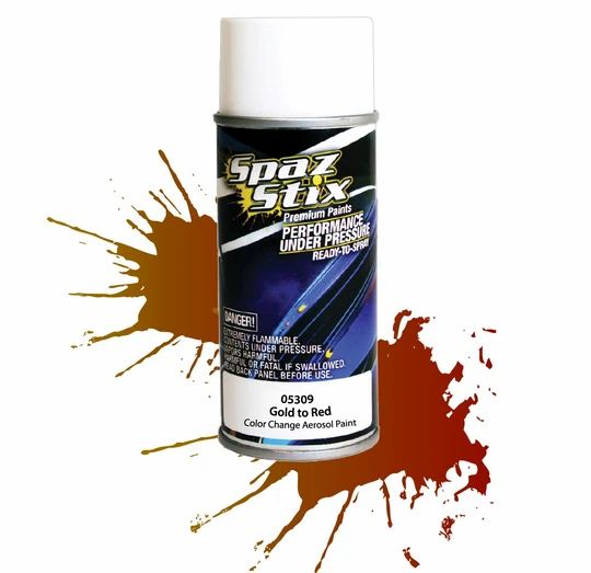 Spaz Stix 05309 Pintura en aerosol que cambia de color, dorado/rojo, lata de 3,5 oz