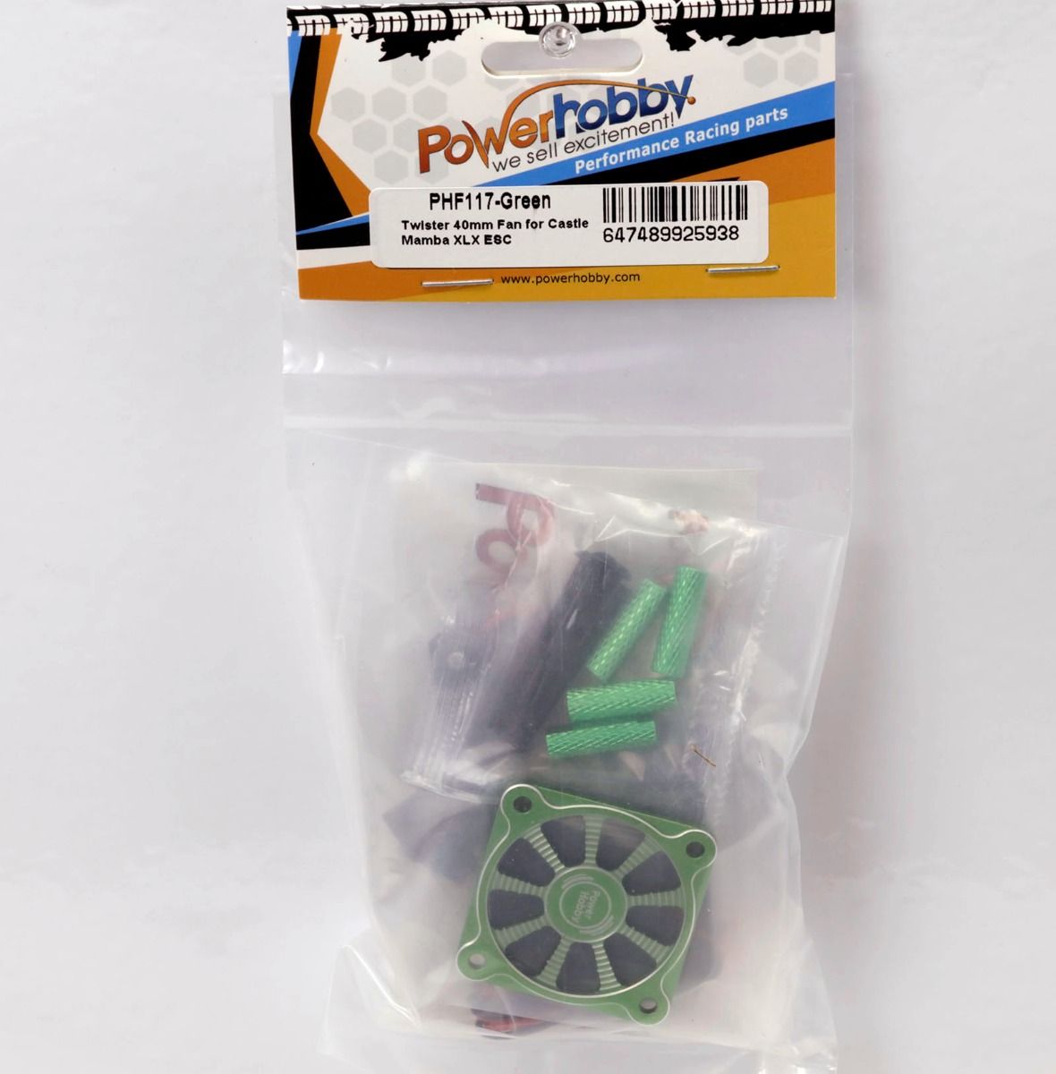 Powerhobby PHF117-Green Twister Castle Mamba XLX ESC ventilateur en aluminium haute vitesse
