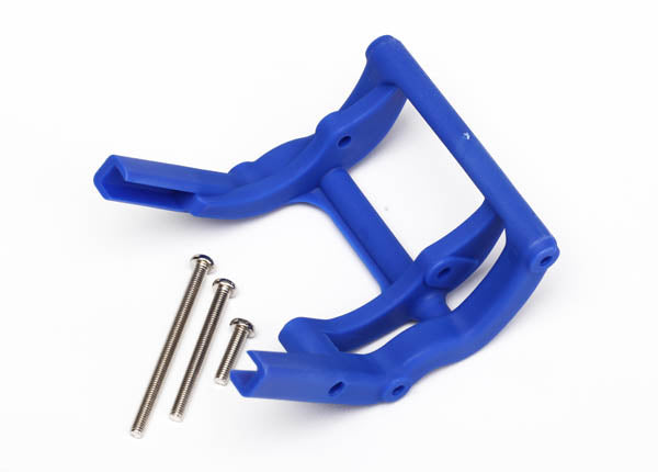 Traxxas 3677X Support de barre Wheelie (1) matériel (bleu)
