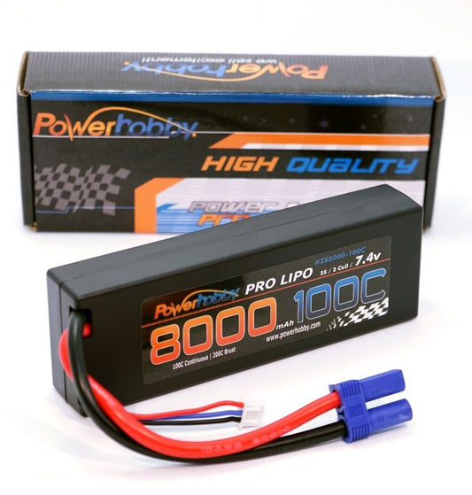 Powerhobby 2s 7.4V 8000mah 100c-200C Lipo Battery W EC5 Plug