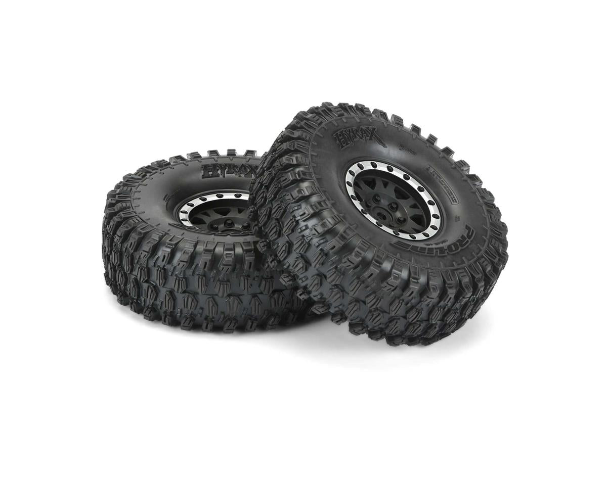 Pro-Line Hyrax 1.9" Tires w/Impulse Wheels (Black/Silver) (2) (Predator) w/12mm