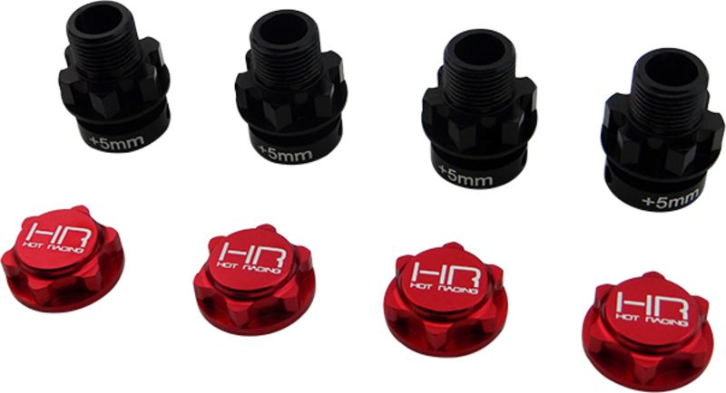 Hot Racing NRO10W02 Arrma Nero 17 mm de ancho hexagonal con tuercas dentadas (+5 mm)