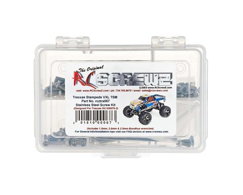 RC Screwz RCZTRA067 Kit de vis en acier inoxydable Traxxas Stampede VXL TSM