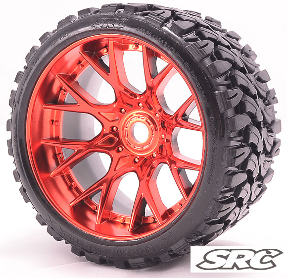 SWEEPS RACING C1002R 1/8 Monster Truck 17MM Trituradora de terreno con cinturón rojo cromado