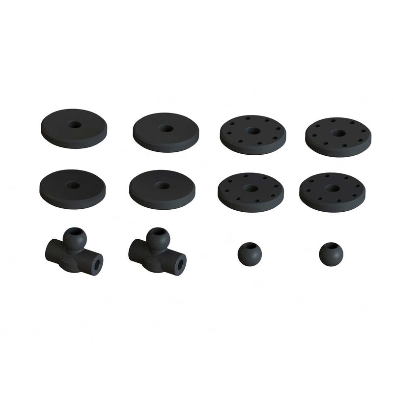 Ensemble d'amortisseurs ARRMA ARA330628, alésage 16 mm, longueur 87 mm, huile 2000 cSt