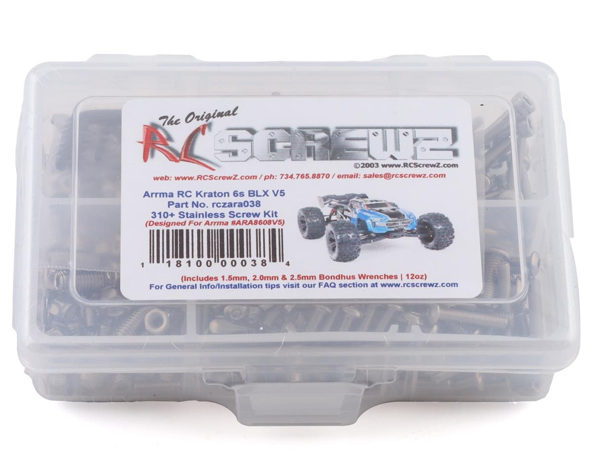 RC Screwz RCZARA038 Arrma Kraton 6s BLX V5 Kit de vis en acier inoxydable