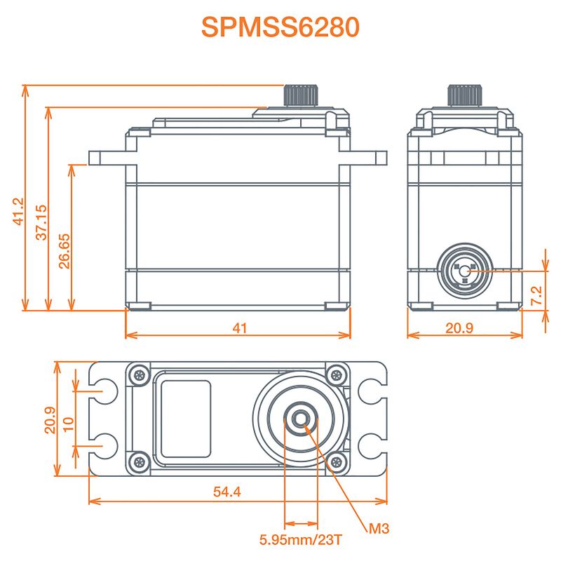 SPEKTRUM SPMSS6280 Estándar Digital HV Ultra Torque Alta Velocidad Impermeable Metal
