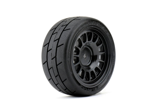 JKO3204CBSSG  1/10 GT Formula Tires Mounted on Black Claw Rims, Super Soft (2)