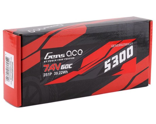 GENS ACE GEA53002S60D21 2s LiPo Battery 60C w/T-Style Connector (7.4V/5300mAh)