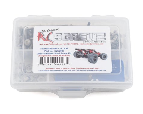 RC Screwz RCZTRA087 Traxxas Rustler 4x4/VXL Kit de tornillos de acero inoxidable