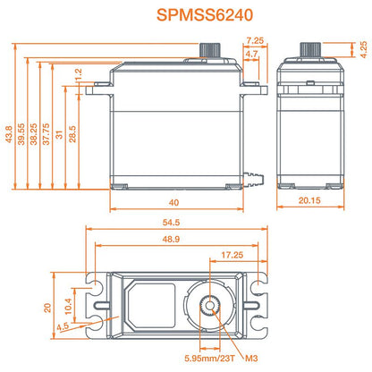 SPEKTRUM SPMSS6240 Standard Digital High Speed Waterproof Metal Gear Surface Ser