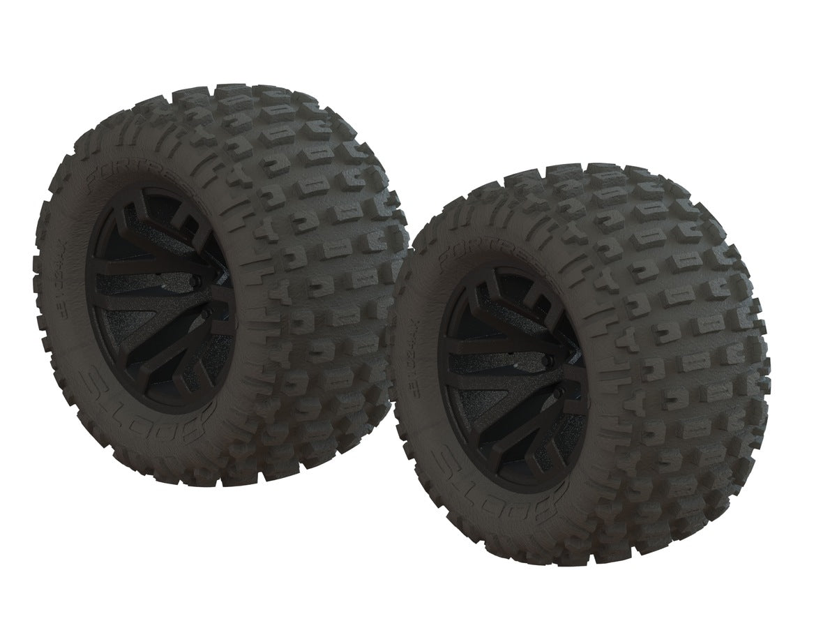 Arrma AR550044 dBoots "Fortress MT" Monster Truck Pre-Mounted Tire Set (Black)