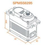 SPEKTRUM SPMSS6295 HV Servo à engrenages métalliques sans balais, couple élevé, haute vitesse