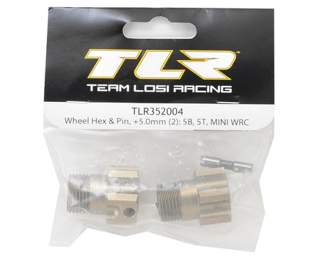 Team Losi Racing TLR352004 +5.0mm 5IVE Front/Rear Wheel Hex Set w/Pin (2)