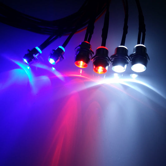 IslandHobbynut LIGHT KIT 8 - 2x white 5mm, 2x RED 5mm LED, 2x BLUE 3mm LED(6pcs)