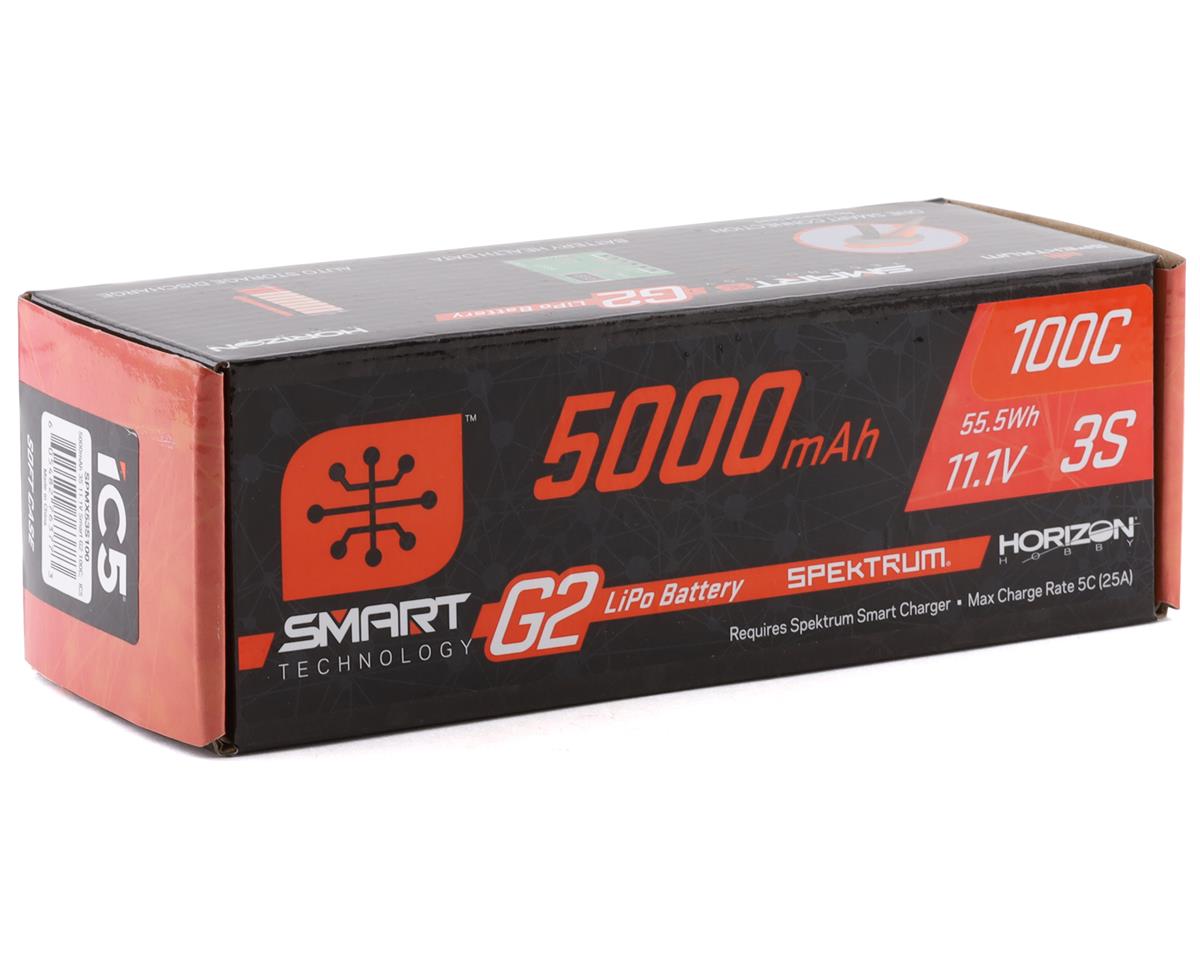 Batterie Spektrum RC 3S Smart G2 LiPo 100C (11,1 V/5 000 mAh) avec connecteur IC5