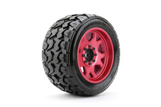 JETKO JKO5801CRMSGBB1 1/5 XMT EX Tomahawk Tires Mounted on Metal Red Claw Rims
