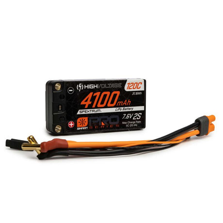 Batterie LiHV Spektrum 7,6 V 4100 mAh 2S 120C Smart Pro Race Shorty Hardcase : tubes