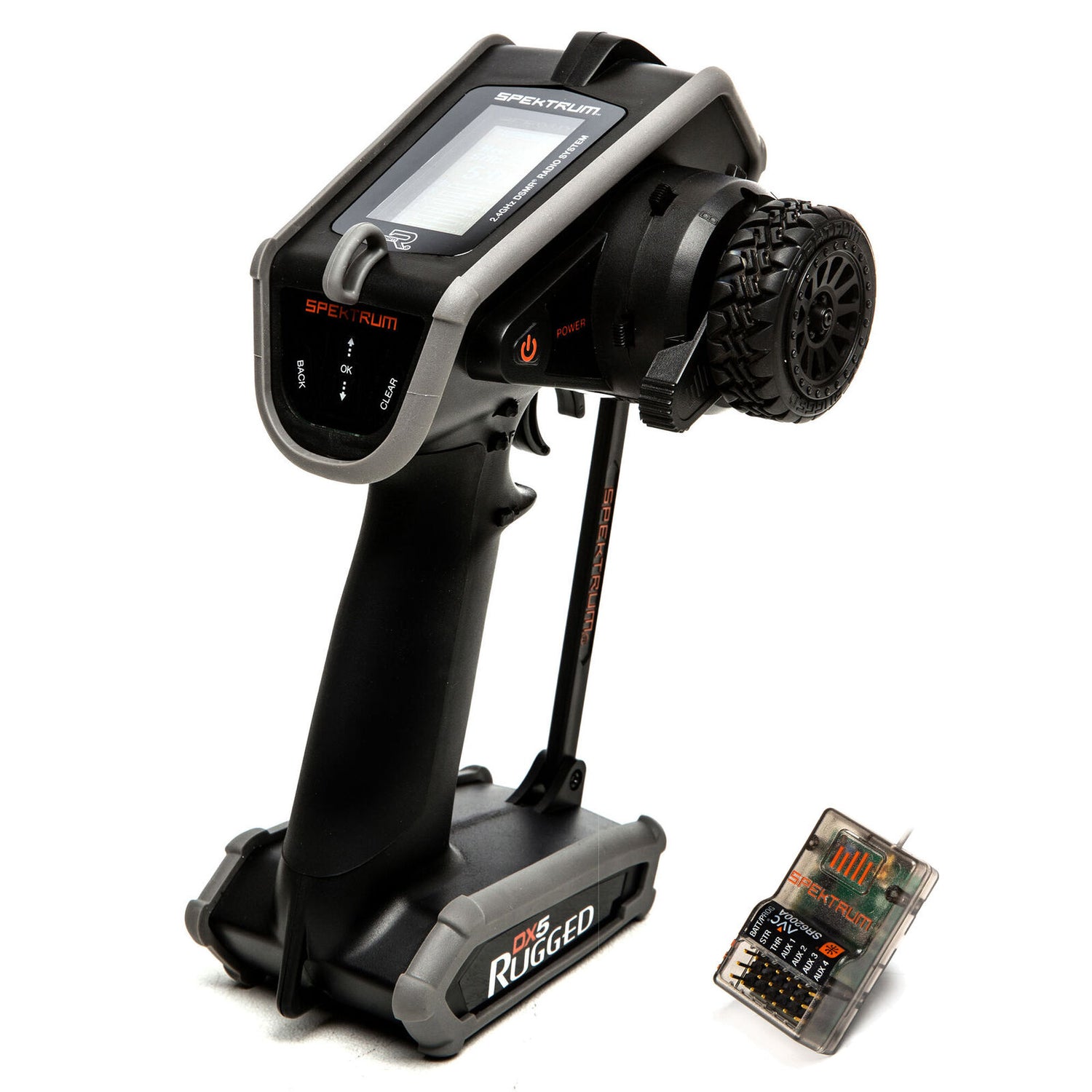 Spektrum RC SPM5210 DX5 Transmisor DSMR resistente de 5 canales con SR6200A