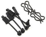 Arrma ARA390178 Clips de corps 1/8 avec dispositifs de retenue en caoutchouc (noir) (4)