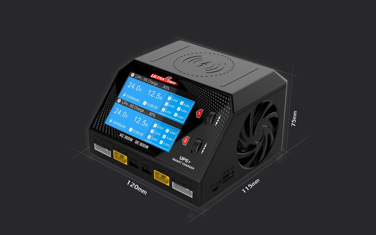 Ultra Power Technology UP6+ Chargeur AC/DC double port multi-chimie 300 W/600 W