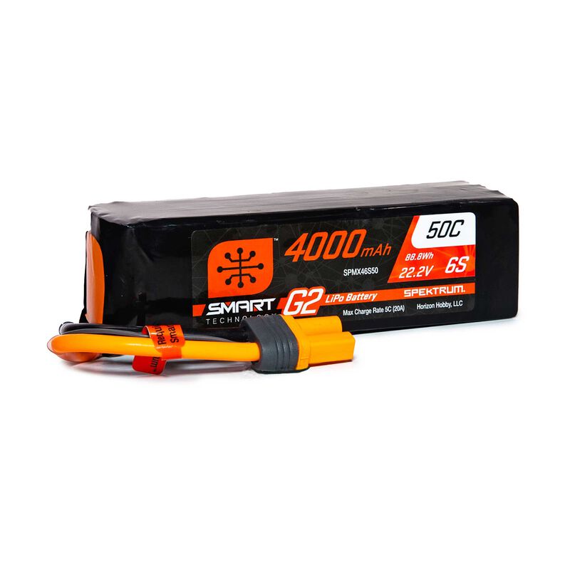 Spektrum SPMX46S50 22.2V 4000mAh 6S 50C Smart G2 LiPo Battery: IC5