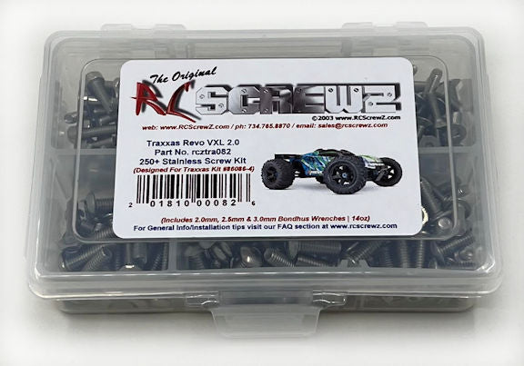 RC Screwz RCZTRA082 Stainless Steel Screw Set: Traxxas E-Revo 2.0 VXL