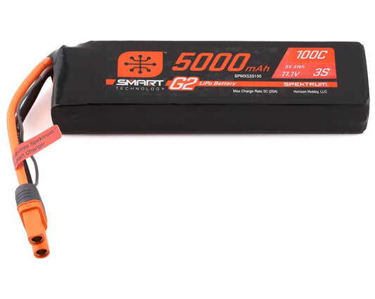 Batería Spektrum RC 3S Smart G2 LiPo 100C (11,1 V/5000 mAh) con conector IC5