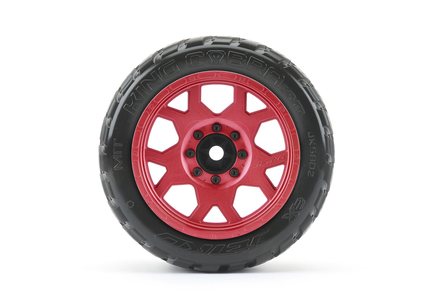 JETKO JKO5802CRMSGBB1 1/5 XMT EX-King Cobra Tires Mounted on Metal Red Claw Rims