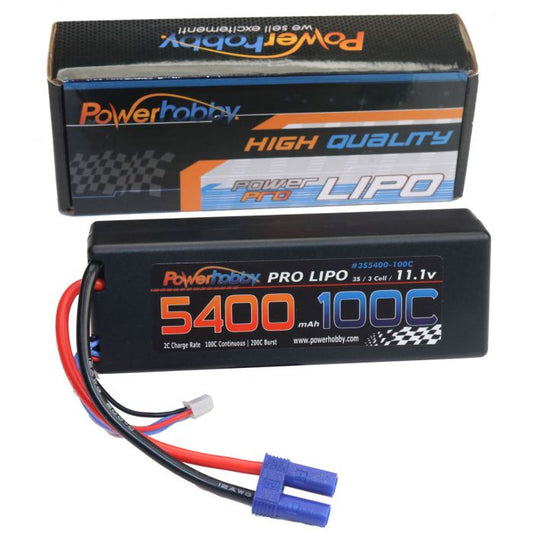 Powerhobby 3s 11.1v 5400mah 100c Lipo Battery w EC5 Plug Hardcase
