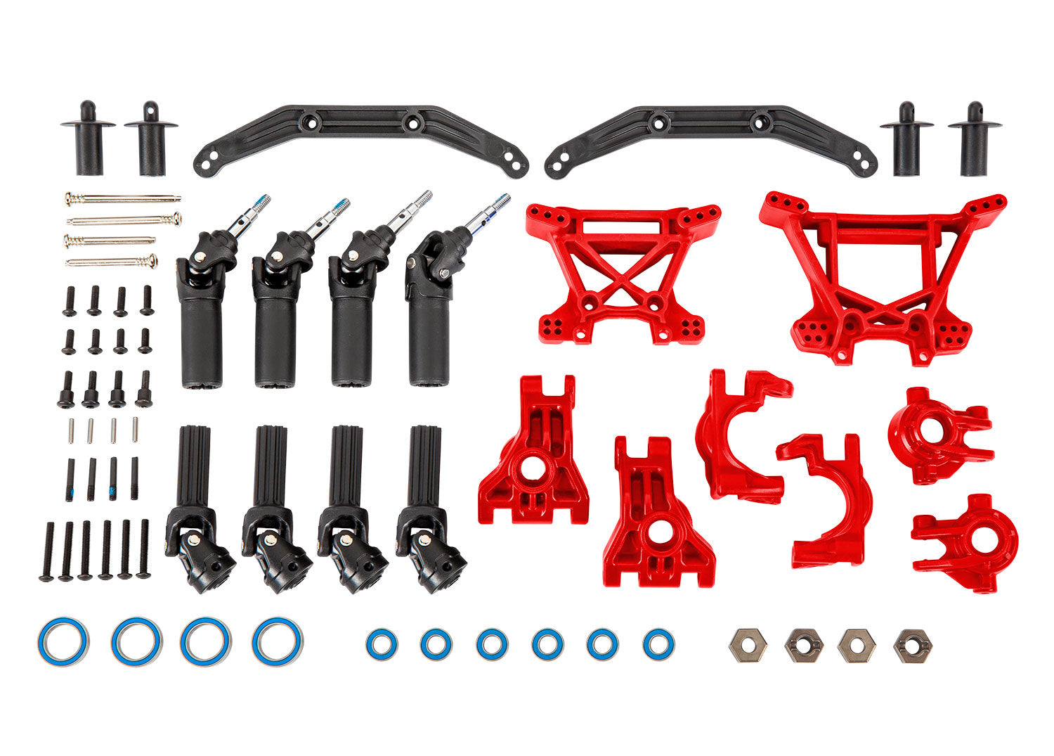 KIT DE TRANSMISIÓN Y SUSPENSIÓN TRAXXAS ROJO