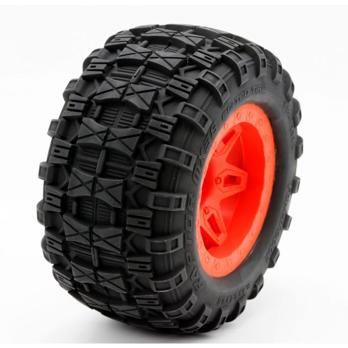 POWERHOBBY PHT2372-O 1/8 Raptor 3.8” Belted All Terrain Tires 17MM Mounted Orang