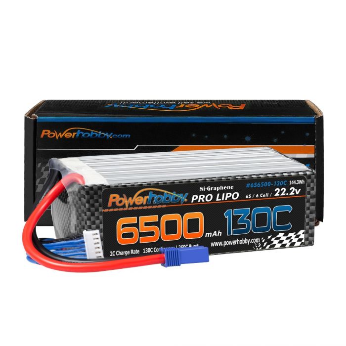 Powerhobby 6S 22.2V 6500mah 130C GRAFENO Lipo Batería con enchufe EC5