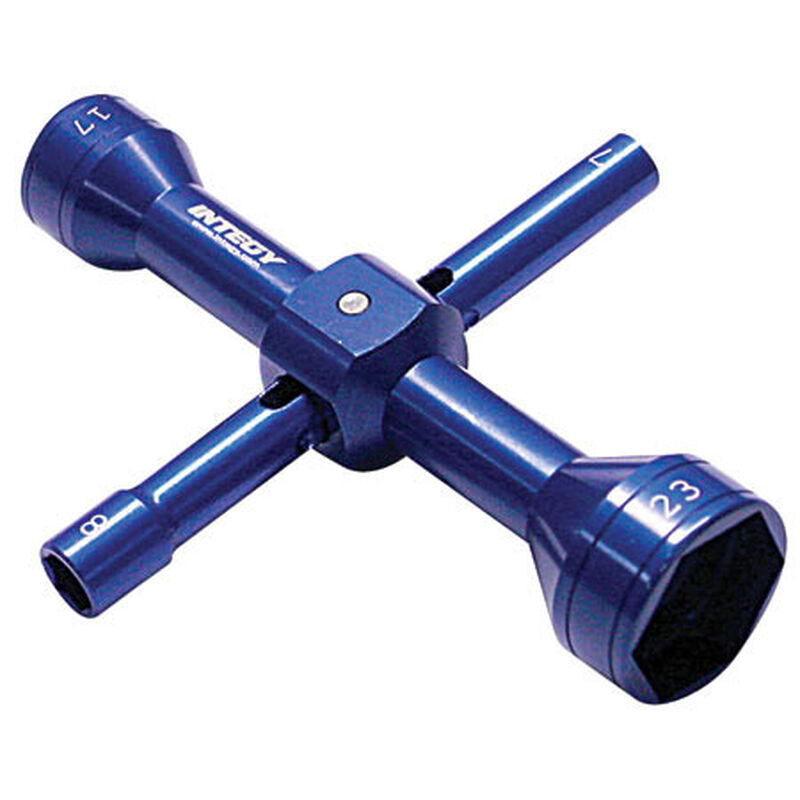 INTEGY C22774BL Llave de tubo hexagonal cuádruple 7, 8, 1, 23 mm, azul