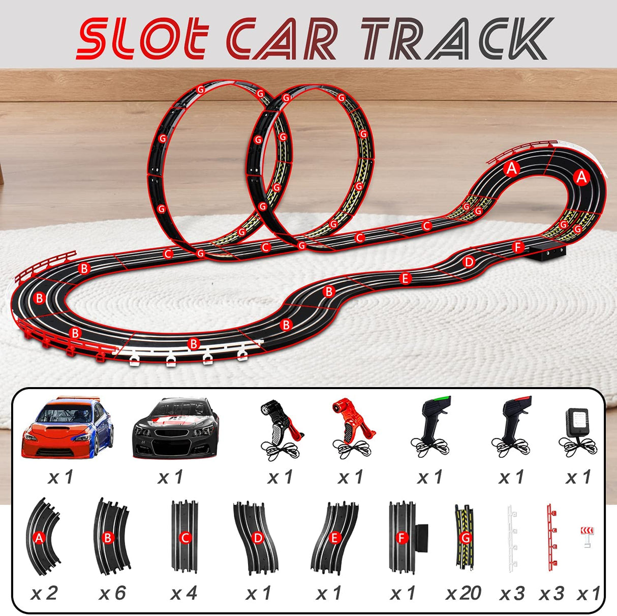 Ensemble de pistes de Speedway Super Loop à moteur électrique à grande vitesse Slot Track Racing