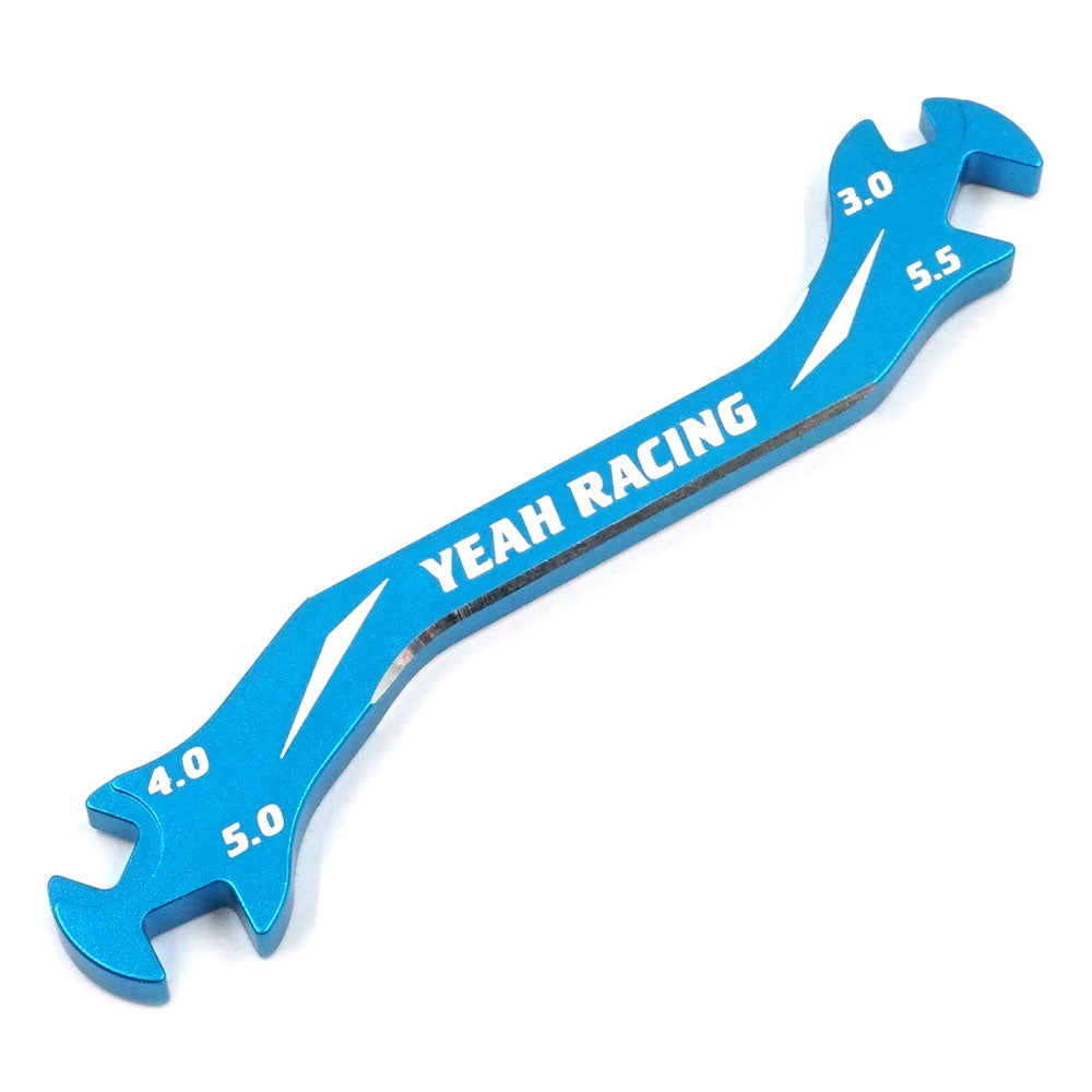 Yeah Racing YT-0197BU Llave tensora de aluminio 7075 3 mm, 4 mm, 5 mm, 5,5 mm, azul