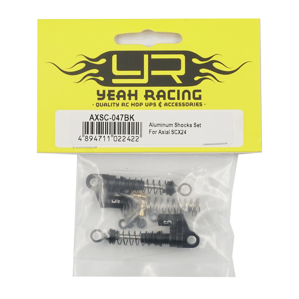 PAR DE AMORTIGUADORES YEAH RACING DE ALUMINIO PARA AXIAL SCX24 NEGRO