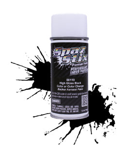 Spaz Stix 00119 Noir brillant/support, peinture aérosol, canette de 3,5 oz