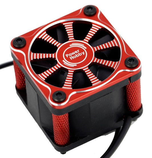 Powerhobby PHF118-Red Twister 1/10 1/8 Motor Ventilador de refrigeración de alta velocidad de aluminio