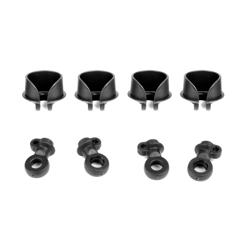 TEKNO TKR6140C Locking Shock Rod End and Spring Perch Set